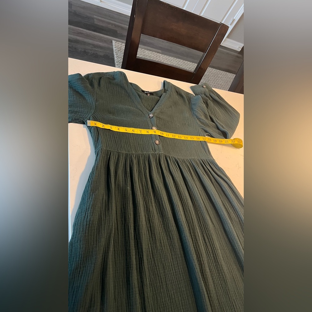 Madewell Lightspun Button-Front Midi Dress Size 4 - Picture 9 of 14